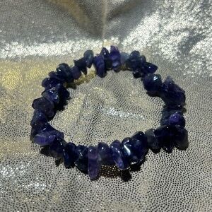 Chic Amethyst chiped Beaded purple Bracelet
